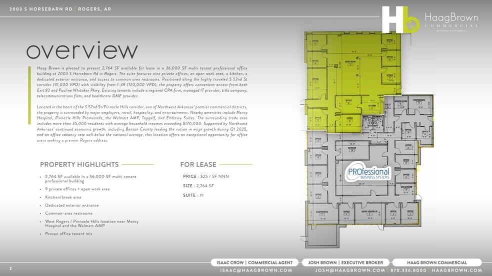 More Photos Of 2003 S Horsebarn Rd, Rogers Office For Lease