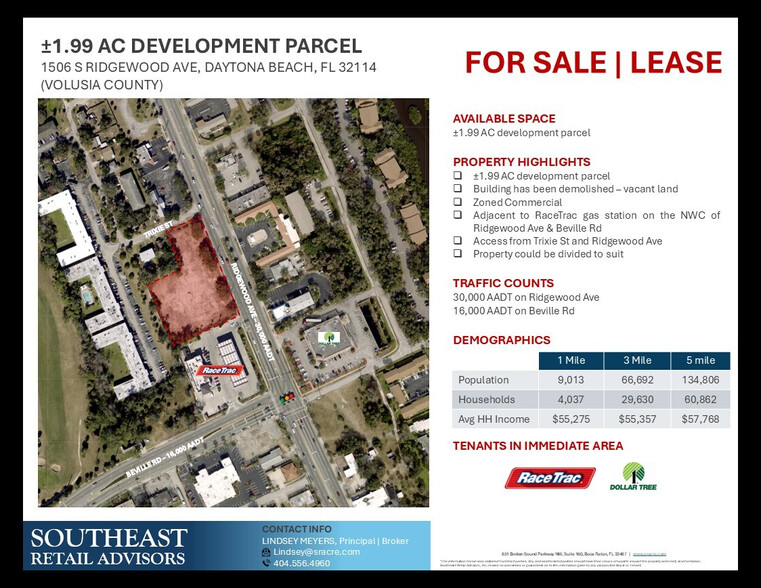 Primary Photo Of 1506 S Ridgewood Ave, Daytona Beach Land For Sale