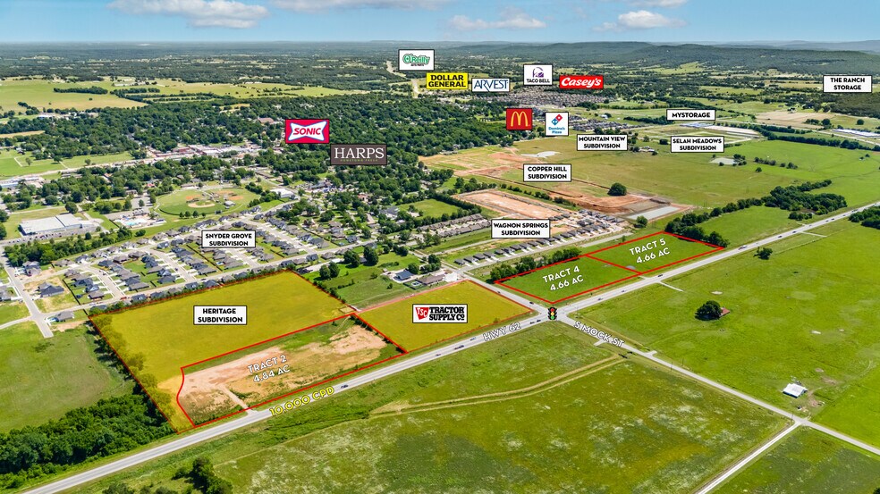 Primary Photo Of Tracts 2-5 Hwy 62 & S Mock St, Prairie Grove Land For Sale