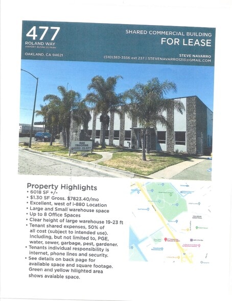 More Photos Of 477 Roland Way, Oakland Warehouse For Lease