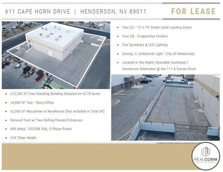 More Photos Of 611 Cape Horn Dr, Henderson Warehouse For Lease