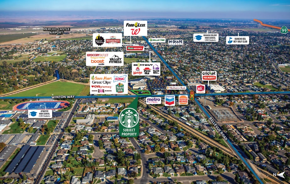 More Photos Of 1813 Bellevue Rd, Atwater General Retail For Sale