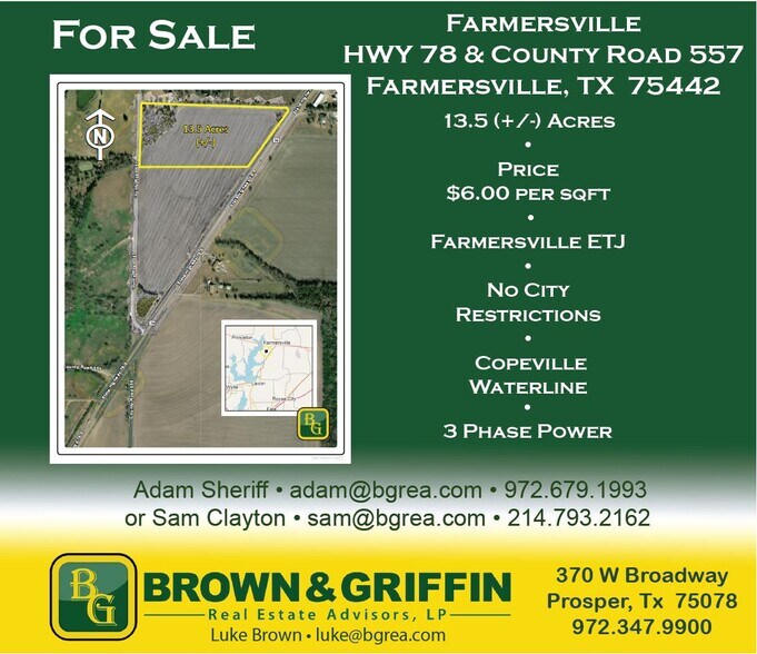 Primary Photo Of 1302 State Highway 78 S, Farmersville Land For Sale