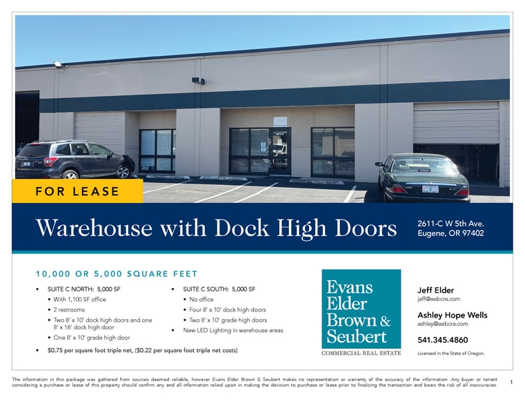 More Photos Of 2611 W 5th Ave, Eugene Warehouse For Lease