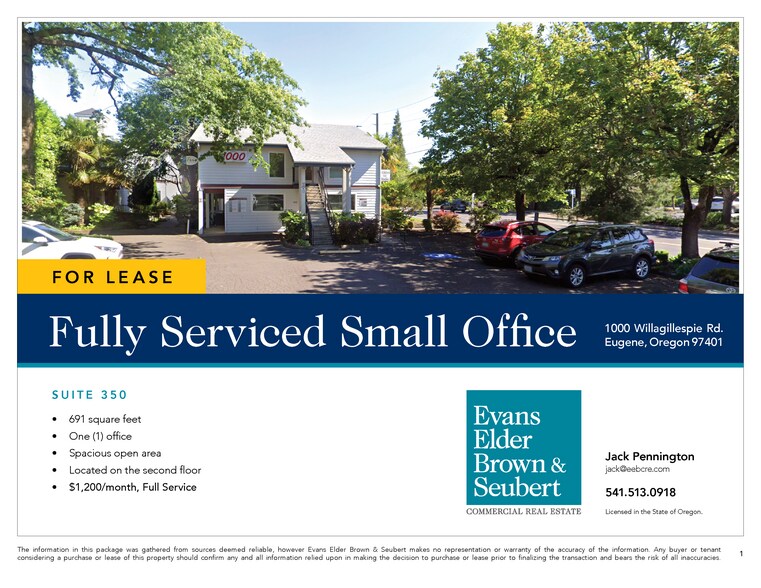 More Photos Of 1000 Willagillespie Rd, Eugene Office For Lease