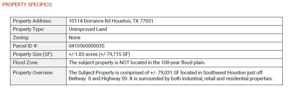 More Photos Of 0 Dorrance Rd, Houston Land For Sale