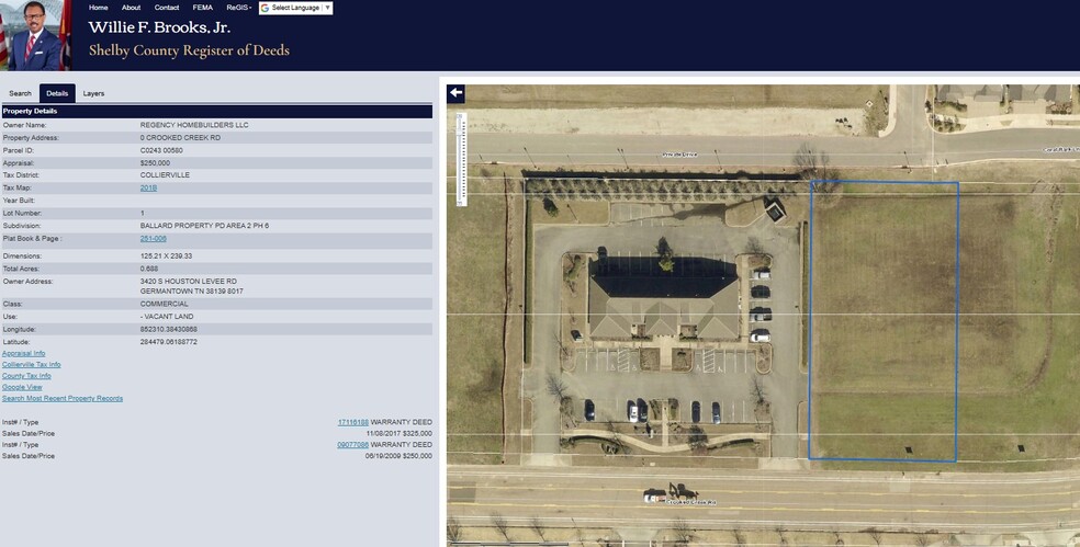 More Photos Of 9960 Crooked Creek Dr, Collierville Land For Sale