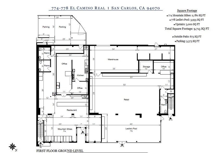 More Photos Of 778 El Camino Real, San Carlos Storefront Retail Office For Sale