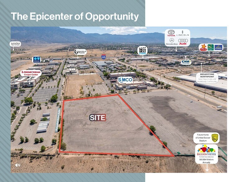 More Photos Of SWQ San Mateo & Balloon Fiesta Parkway, Albuquerque Land For Sale