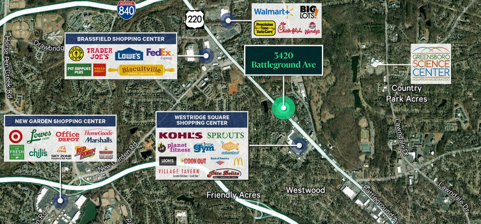 More Photos Of 3420 & 3422 Battleground Ave, Greensboro Land For Sale