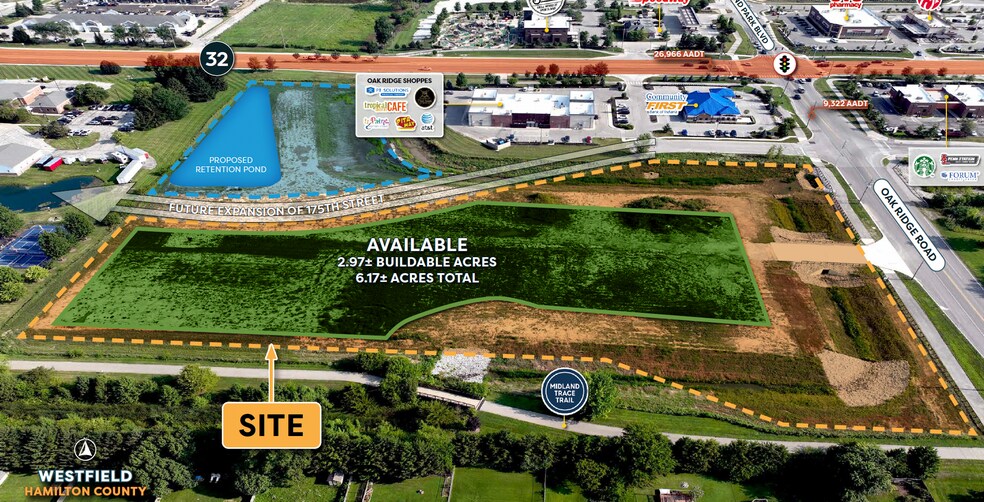 Primary Photo Of Oak Ridge & State Road 32 Rd, Westfield Land For Sale