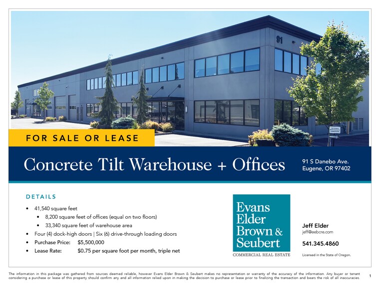 More Photos Of 91 S Danebo Ave, Eugene Warehouse For Sale