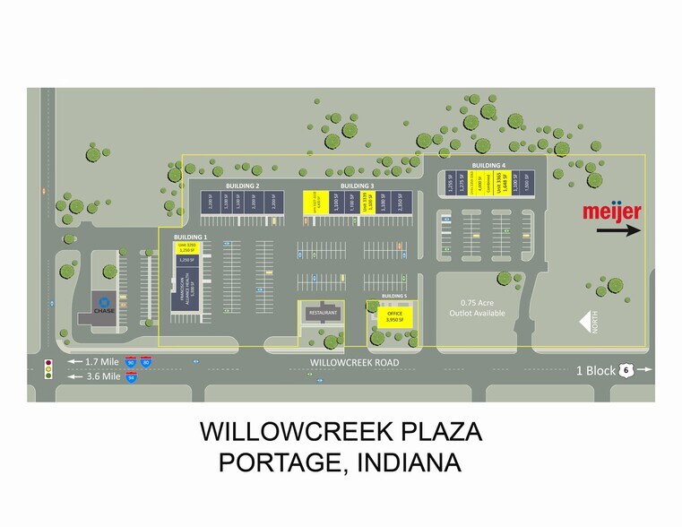 More Photos Of 3283-3369 Willowcreek Rd, Portage Storefront For Lease