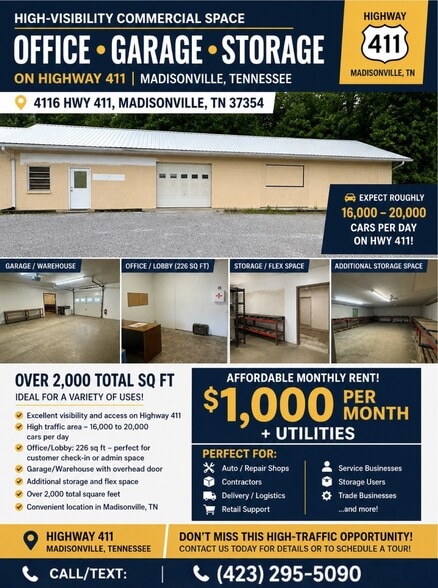 Primary Photo Of 4116 US-411, Madisonville Flex For Lease