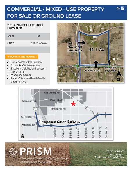More Photos Of 70th & Yankee Hill (NEC) Rd, Lincoln Land For Sale