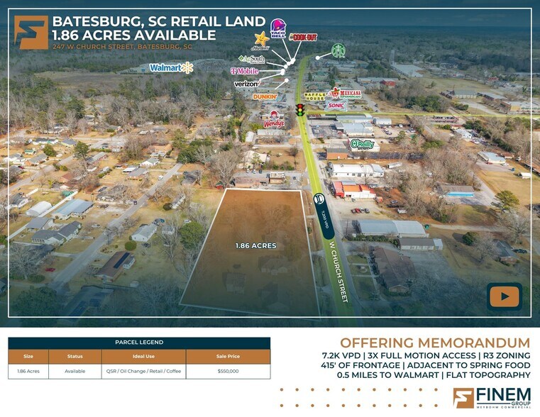 More Photos Of 247 W Church St, Batesburg-Leesville Land For Lease