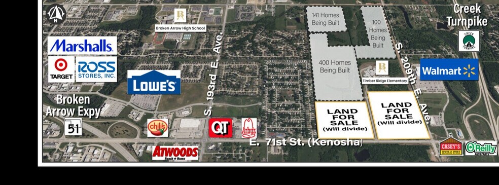 Primary Photo Of E Kenosha St @ Creek Turnpike, Broken Arrow Land For Sale