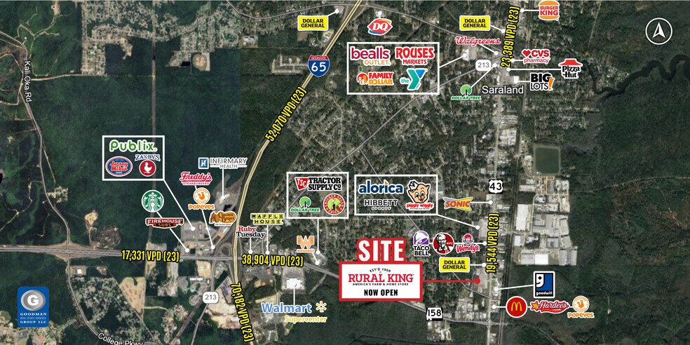 More Photos Of 949-951 Saraland Blvd S, Saraland General Retail For Lease