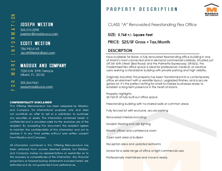 More Photos Of 7425 SW 42nd St, Miami Office For Lease