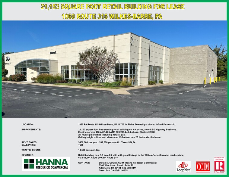 Primary Photo Of 1060 PA-315 Rt, Wilkes Barre Freestanding For Lease