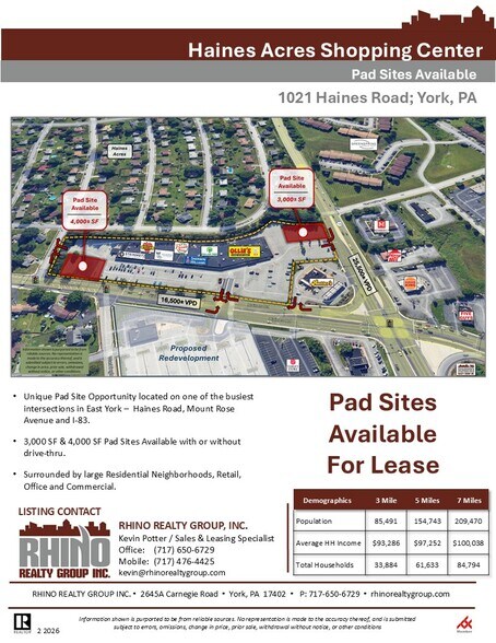 Primary Photo Of 1031 Haines Rd, York Land For Lease