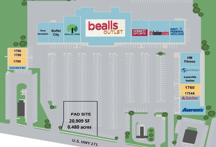 More Photos Of 1710-1784 S 5th St, Leesville Storefront For Lease