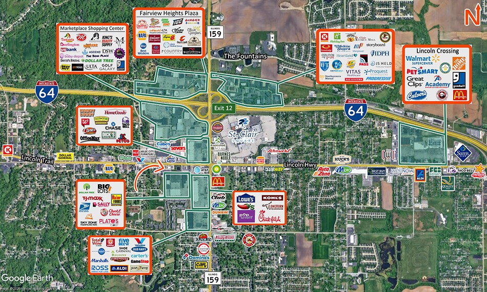 More Photos Of 10820 Lincoln Trl, Fairview Heights Land For Lease