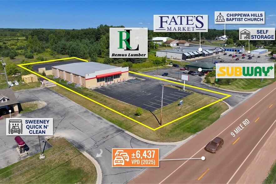More Photos Of 2646 9 Mile Rd, Remus Freestanding For Lease