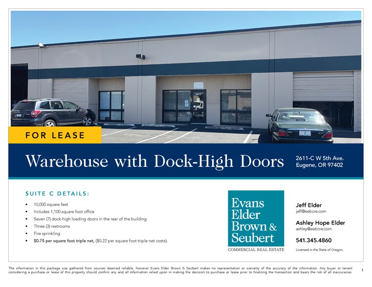 More Photos Of 2611 W 5th Ave, Eugene Warehouse For Lease