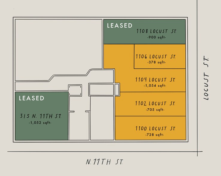More Photos Of 1100 Locust St, Saint Louis Storefront Retail Office For Lease