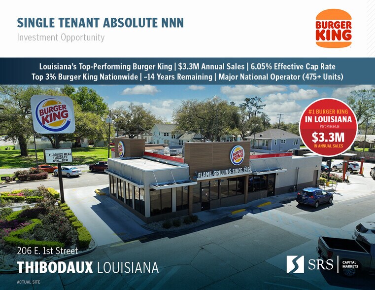 Primary Photo Of 206 E 1st St, Thibodaux Fast Food For Sale