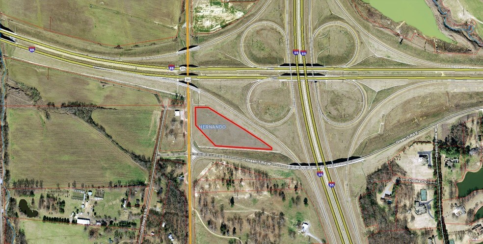 More Photos Of NEC of Green T & Hwy 51, Hernando Land For Sale