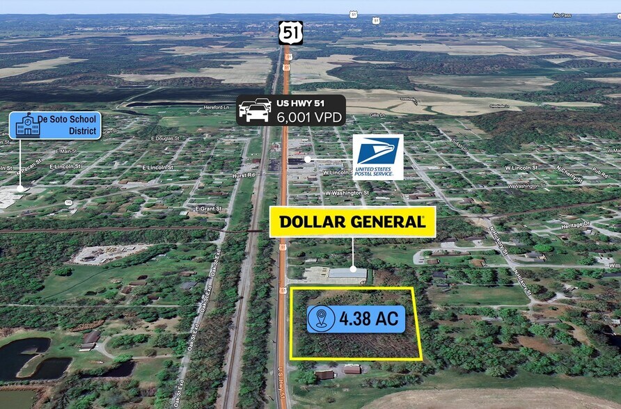 Primary Photo Of adj. to 16019 U.S. 51, De Soto Land For Sale