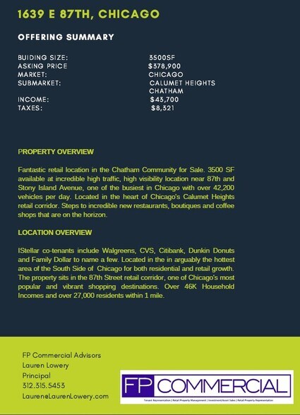 More Photos Of 1639 E 87th St, Chicago Storefront Retail Office For Sale