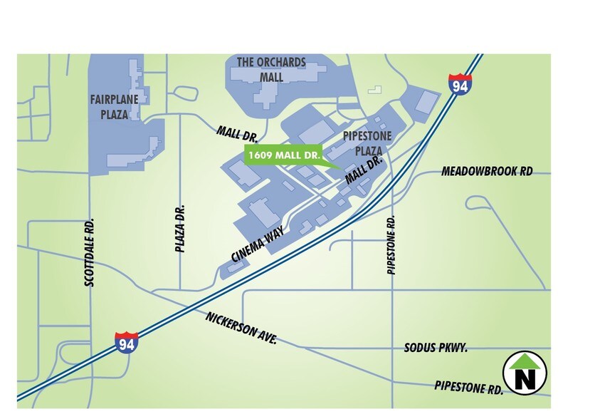 More Photos Of 1609-1619 Mall Dr, Benton Harbor Storefront For Sale