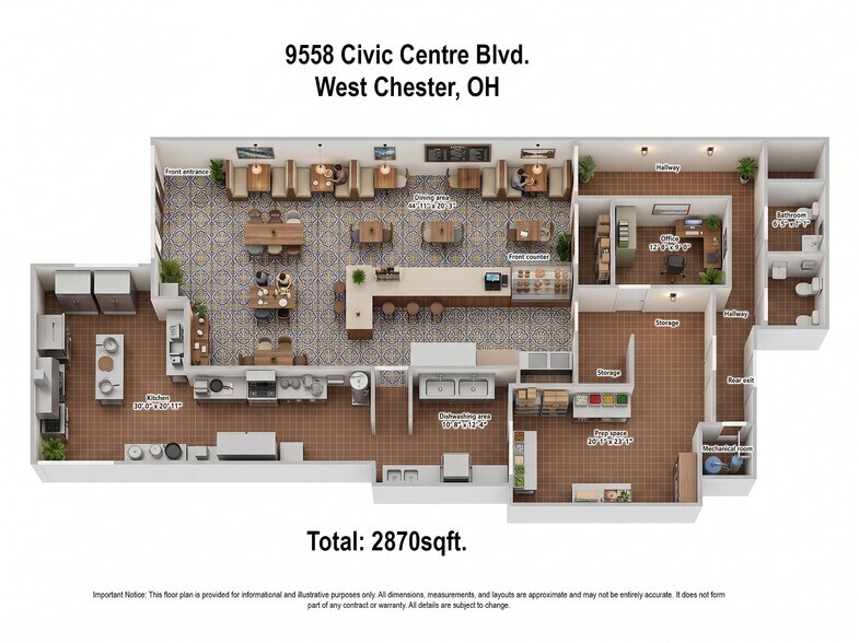 More Photos Of 9558 Civic Centre Blvd, West Chester Restaurant For Lease
