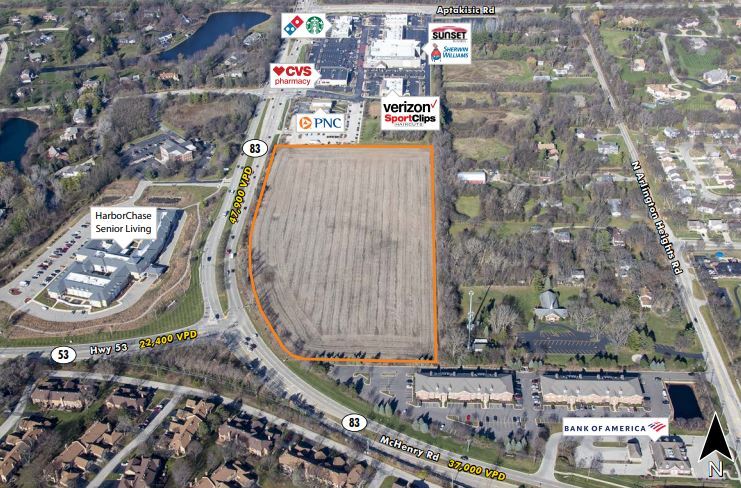 More Photos Of NEC Rt 53 & Rt 83, Long Grove Land For Sale
