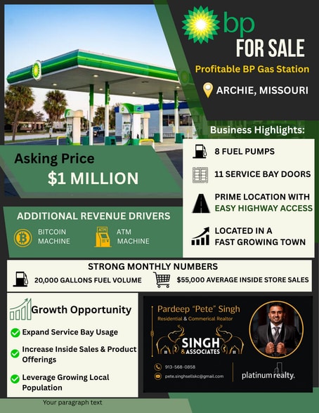 Primary Photo Of 406 SW Outer Rd, Archie Service Station For Sale