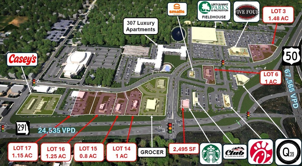Primary Photo Of SWC Hwy 50 & Hwy 291, Lee's Summit Land For Lease