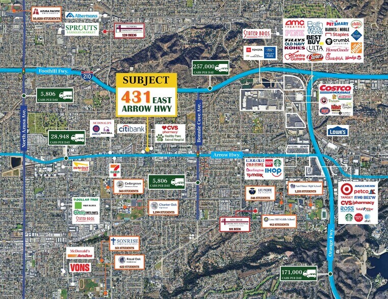 More Photos Of 411-441 E Arrow Hwy, Glendora Unknown For Lease