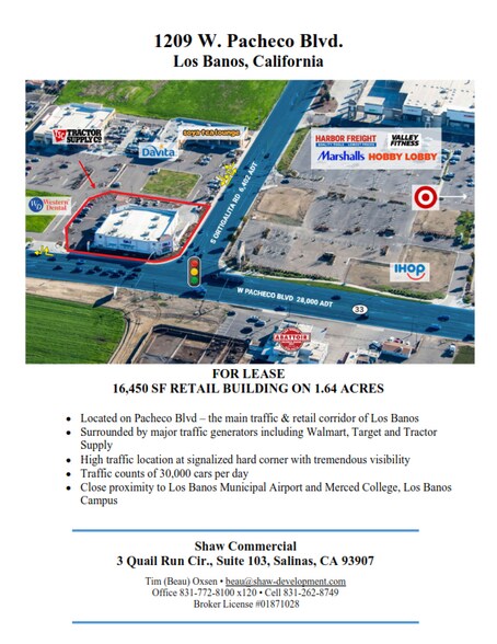 Primary Photo Of 1209 W Pacheco Blvd, Los Banos Freestanding For Lease