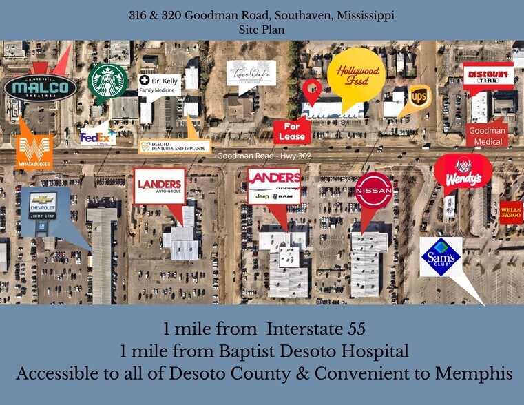 More Photos Of 316-360 Goodman Rd, Southaven Unknown For Lease