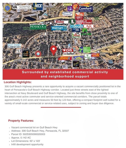 Primary Photo Of 306 Gulf Beach Hwy, Pensacola Land For Sale