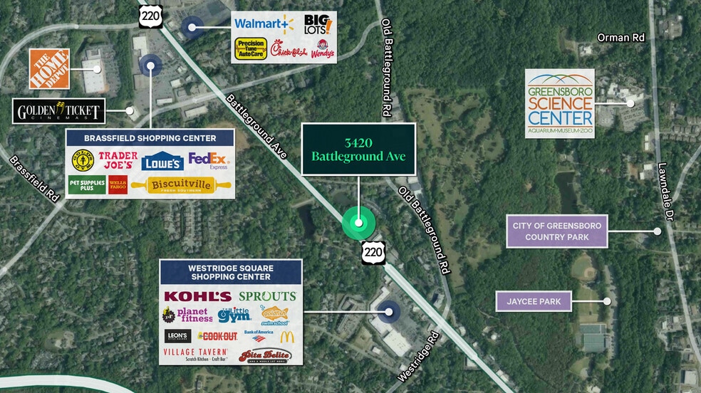 Primary Photo Of 3420 & 3422 Battleground Ave, Greensboro Land For Sale