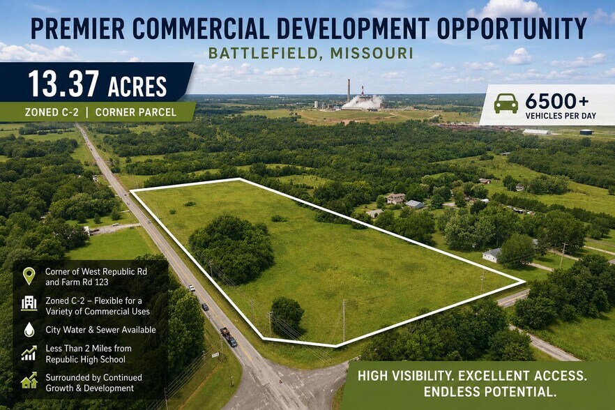 Primary Photo Of W Republic Rd & Farm Rd 123, Battlefield Land For Sale