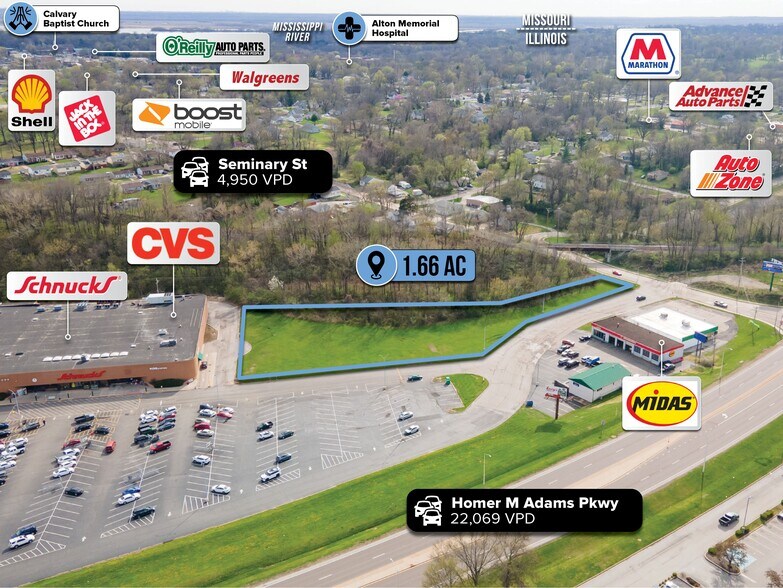 More Photos Of 2851 Homer M Adams Pky, Alton Land For Sale