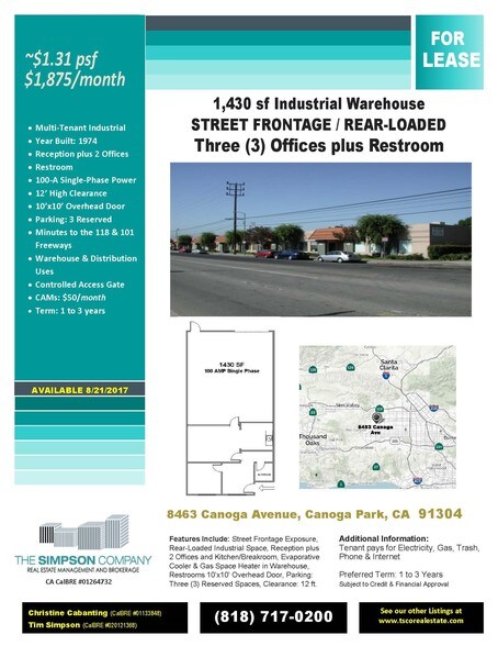 More Photos Of 8459-8477 Canoga Ave, Canoga Park Manufacturing For Lease
