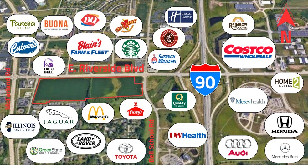 More Photos Of 7200 / 7300 East Riverside Boulevard, Rockford Land For Sale