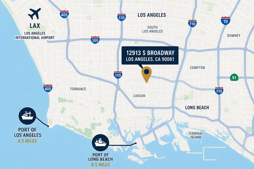 More Photos Of 12913 S Broadway, Los Angeles Manufacturing For Sale