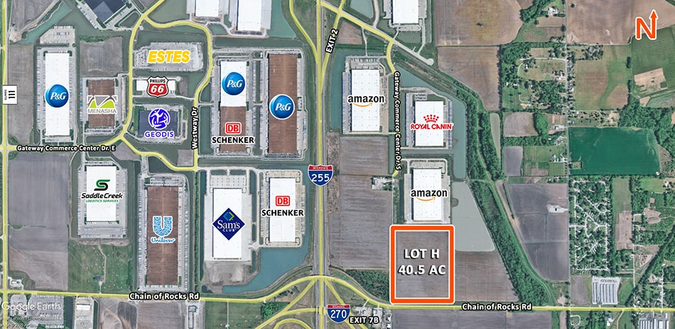 Primary Photo Of Gateway Commerce Dr S & E Chain of Rocks Rd, Edwardsville Land For Sale